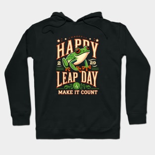 Happy Leap Day - Vibrant Frog Celebration Hoodie